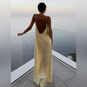 Commense Backless Satin Long Dress